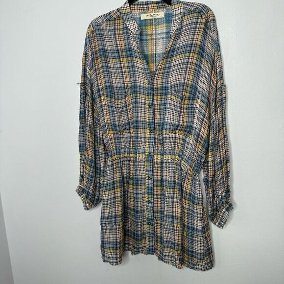 Free People By the Way Plaid Mini Dress size small - Picture 3 of 9